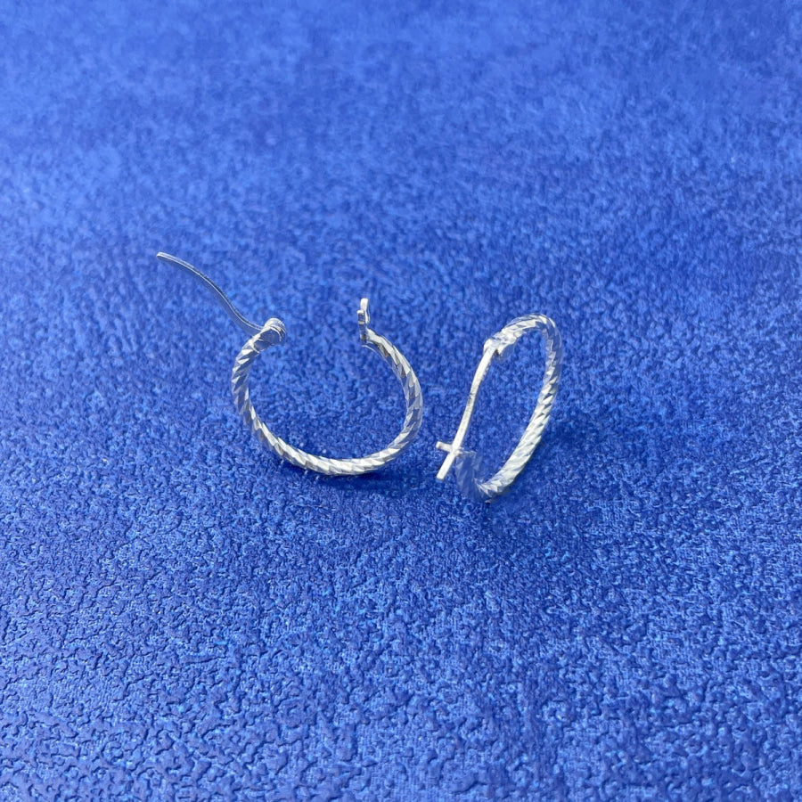 925 Sterling Silver Hoop Earrings Silver / One Size Apparel and Accessories