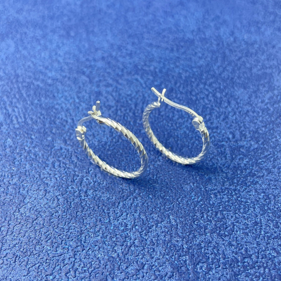 925 Sterling Silver Hoop Earrings Silver / One Size Apparel and Accessories