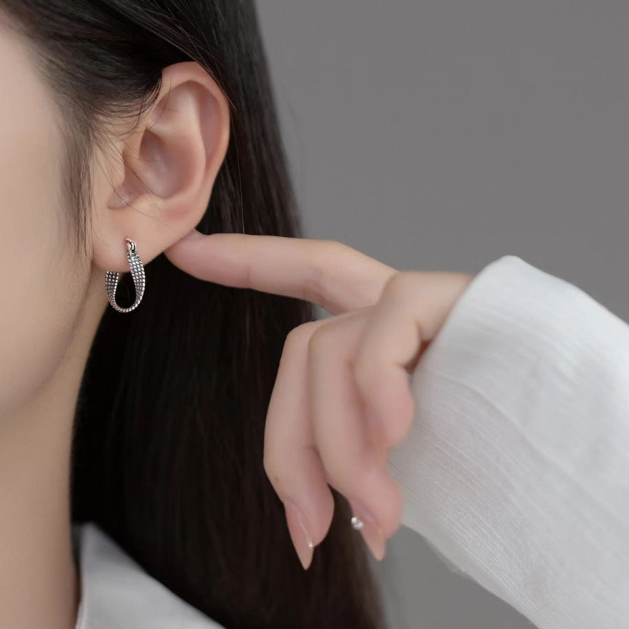 925 Sterling Silver Hoop Earrings Silver / One Size Apparel and Accessories