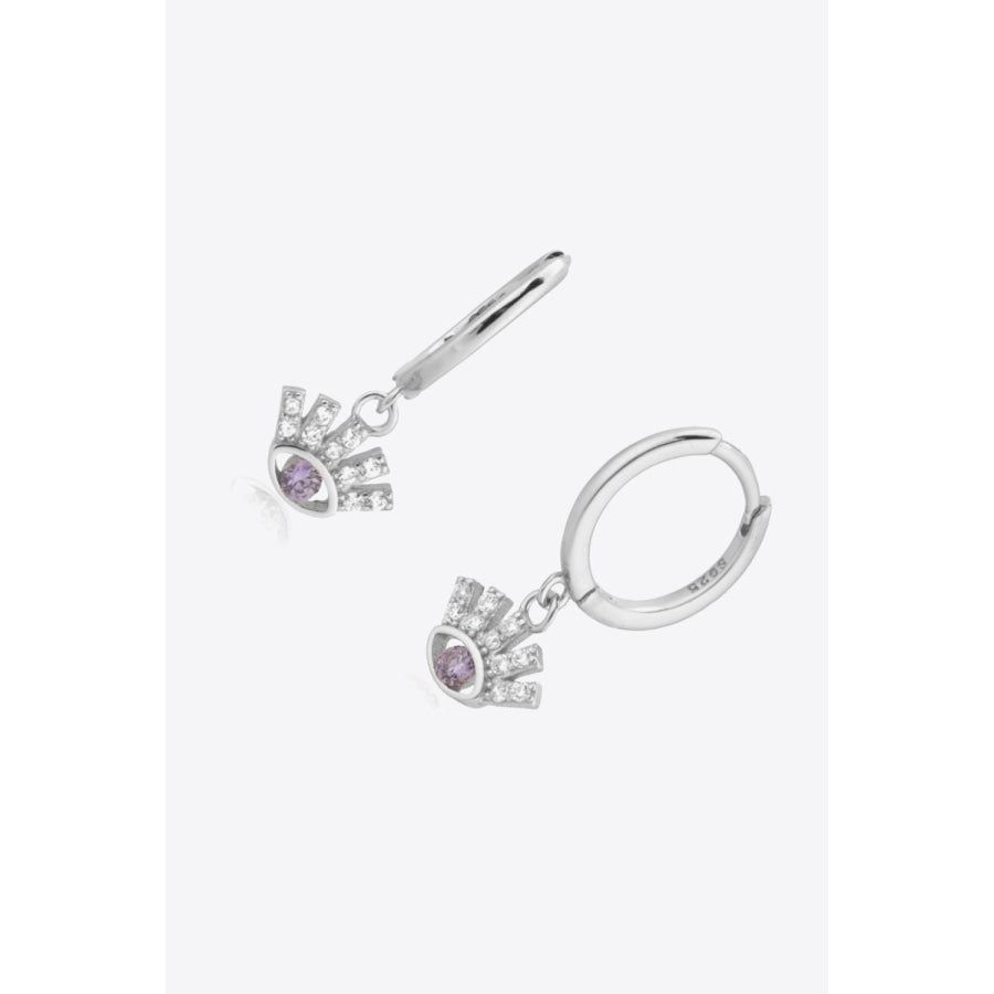 925 Sterling Silver Huggie Drop Earrings