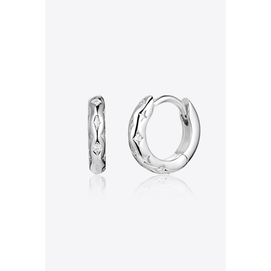 925 Sterling Silver Huggie Earrings Silver / One Size