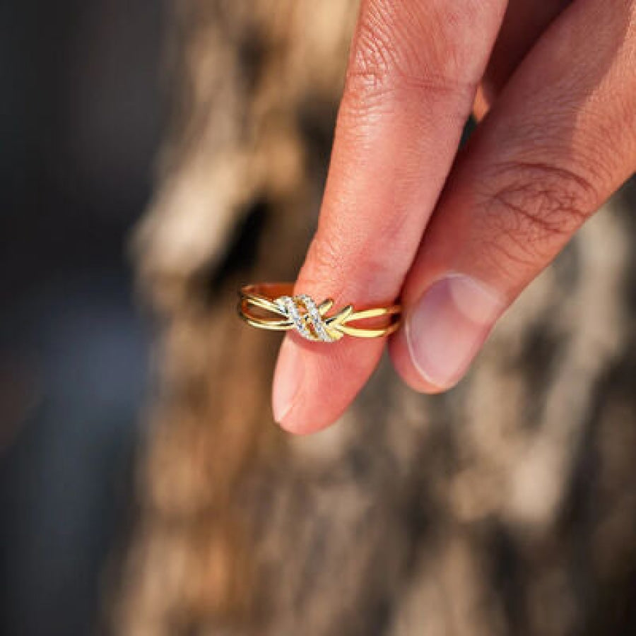 925 Sterling Silver Inlaid Zircon Wrapped Knot Ring Clothing