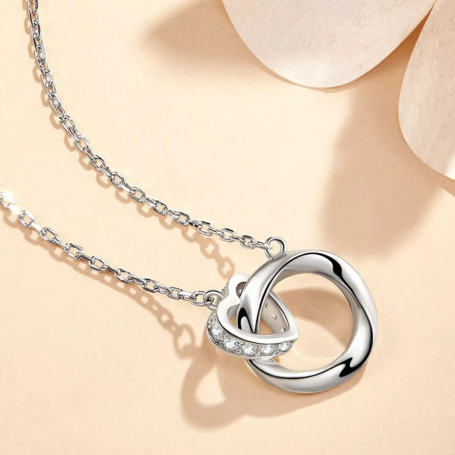 925 Sterling Silver Interlocking Circles Pendant Necklace Silver / onesize Apparel and Accessories