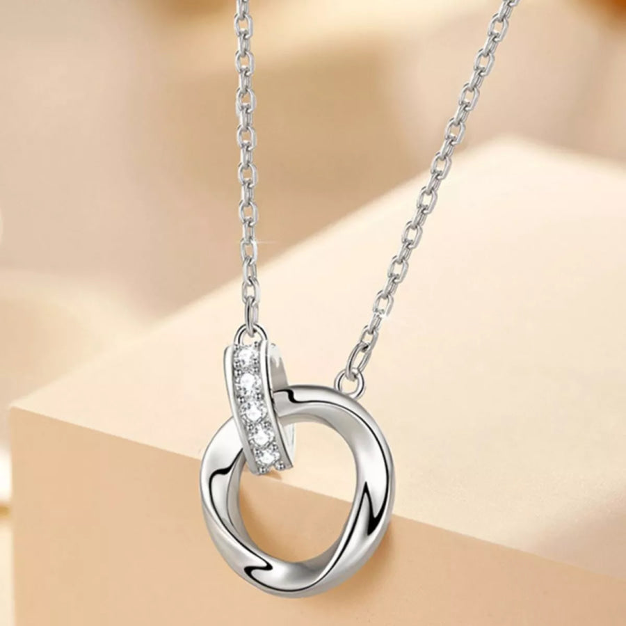 925 Sterling Silver Interlocking Circles Pendant Necklace Silver / onesize Apparel and Accessories