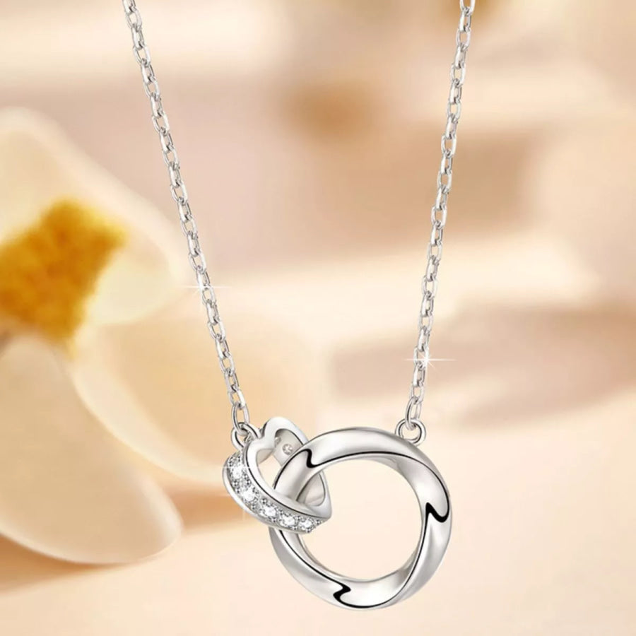 925 Sterling Silver Interlocking Circles Pendant Necklace Silver / onesize Apparel and Accessories