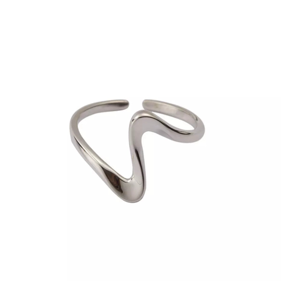925 Sterling Silver Irregular Ring Silver / One Size Apparel and Accessories