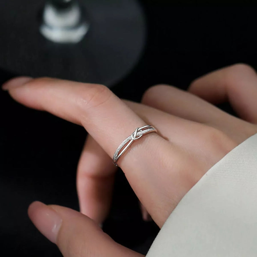 925 Sterling Silver Knot Ring Silver / One Size Apparel and Accessories