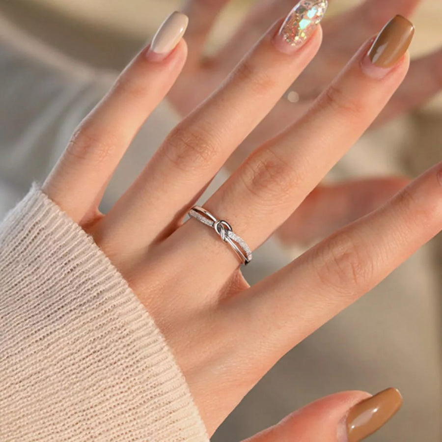 925 Sterling Silver Knot Ring Silver / One Size Apparel and Accessories