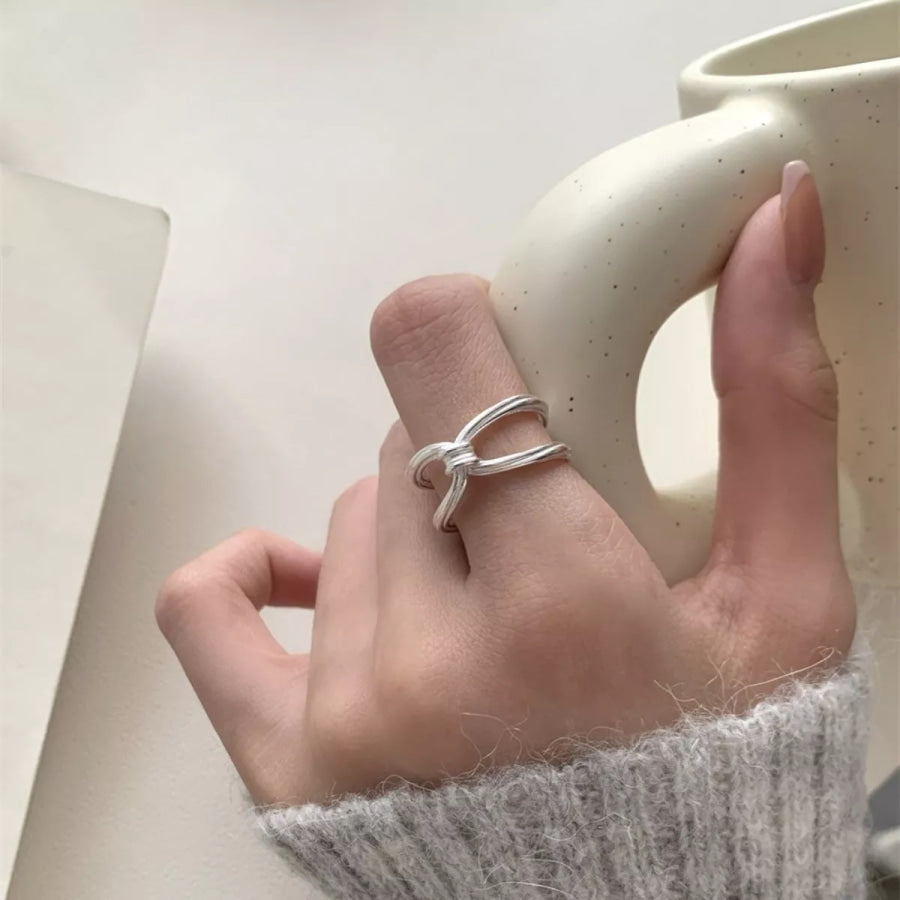 925 Sterling Silver Knot Ring Silver / One Size Apparel and Accessories