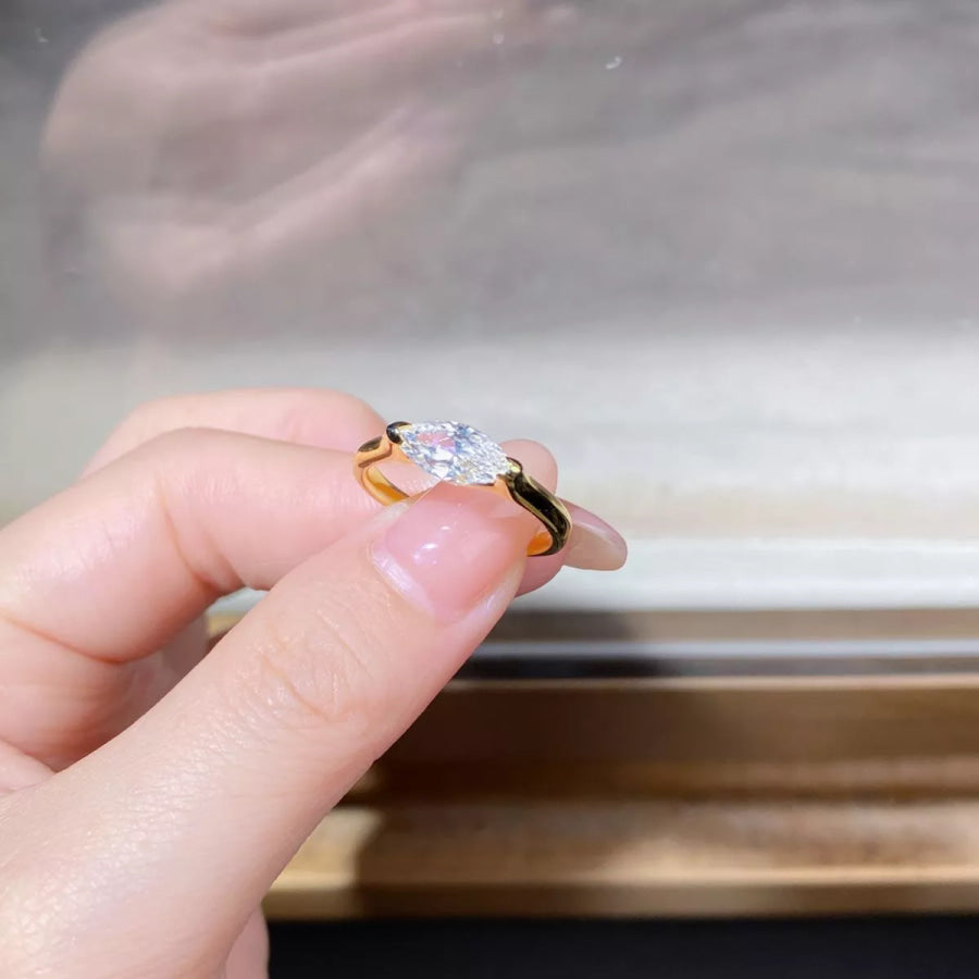 925 Sterling Silver Marquise-Cut Ring Apparel and Accessories