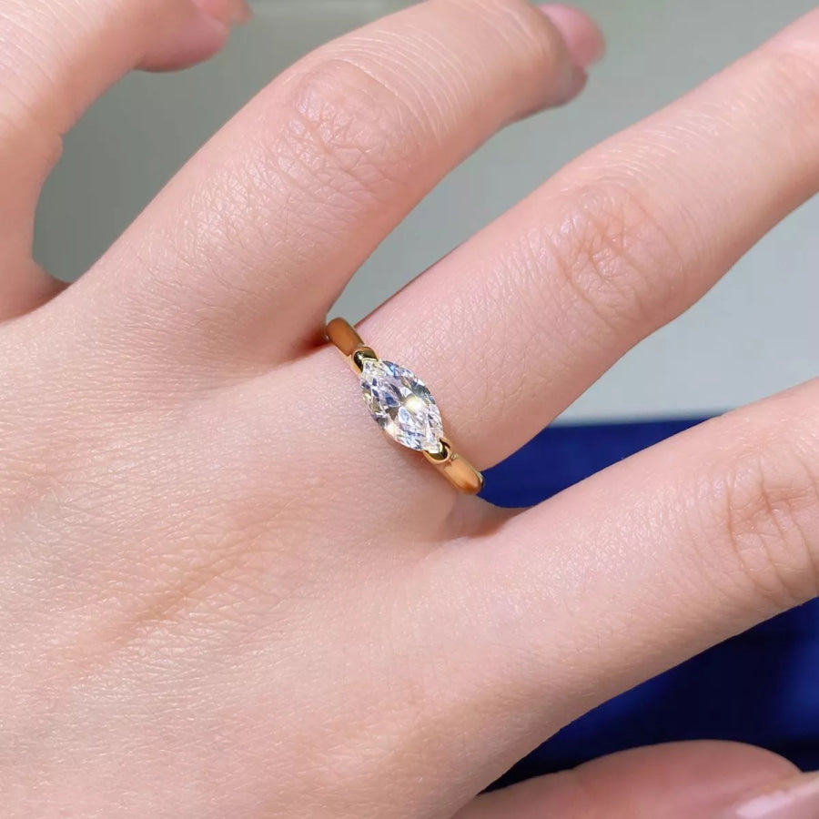 925 Sterling Silver Marquise-Cut Ring Apparel and Accessories