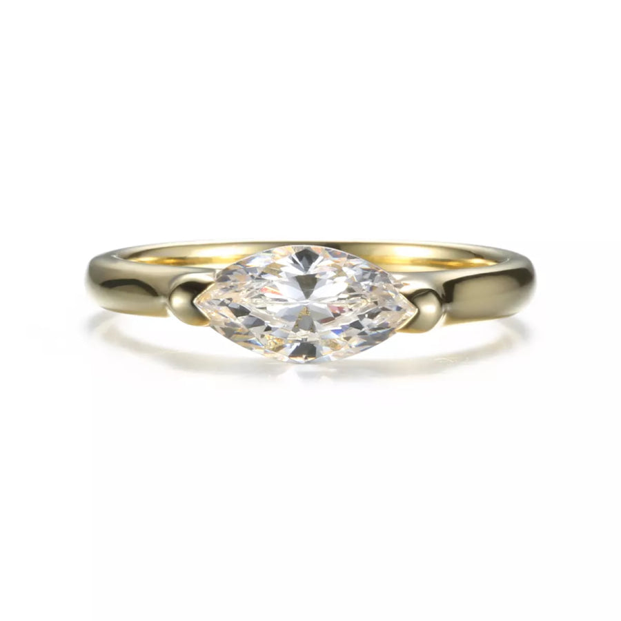 925 Sterling Silver Marquise-Cut Ring Apparel and Accessories
