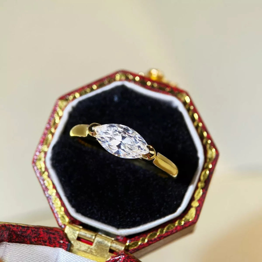 925 Sterling Silver Marquise-Cut Ring Apparel and Accessories