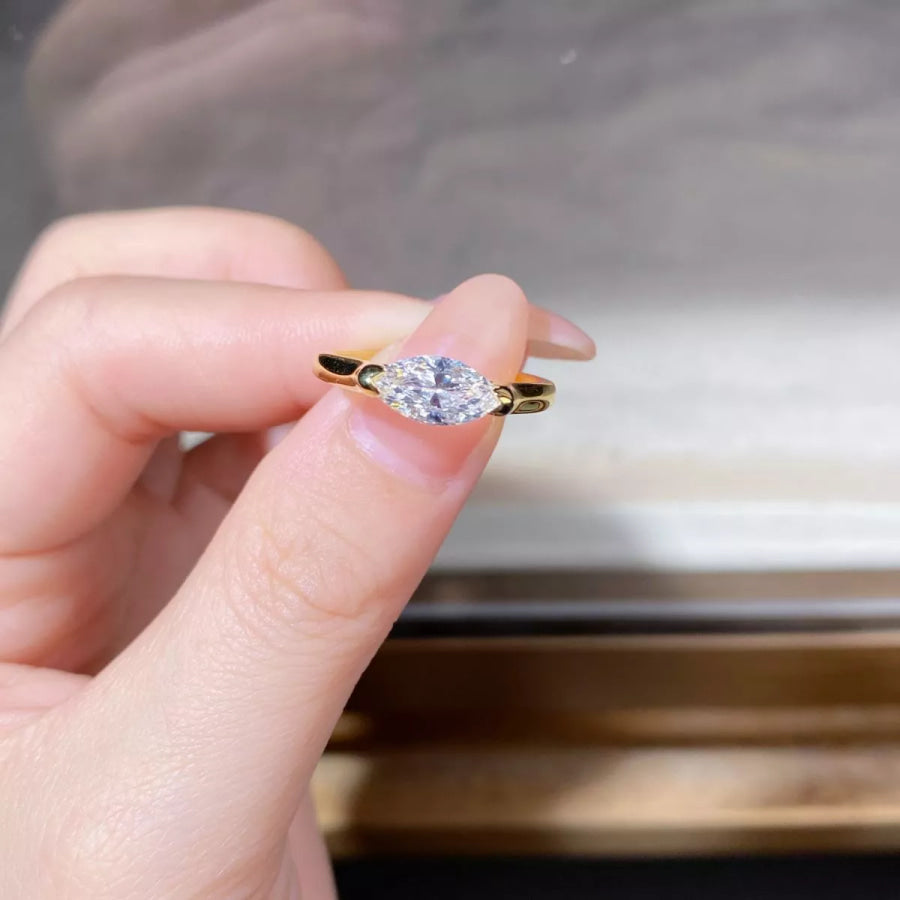 925 Sterling Silver Marquise-Cut Ring Apparel and Accessories
