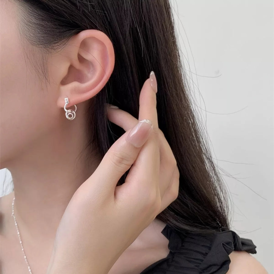 925 Sterling Silver Minimalist Earrings Silver / One Size Apparel and Accessories