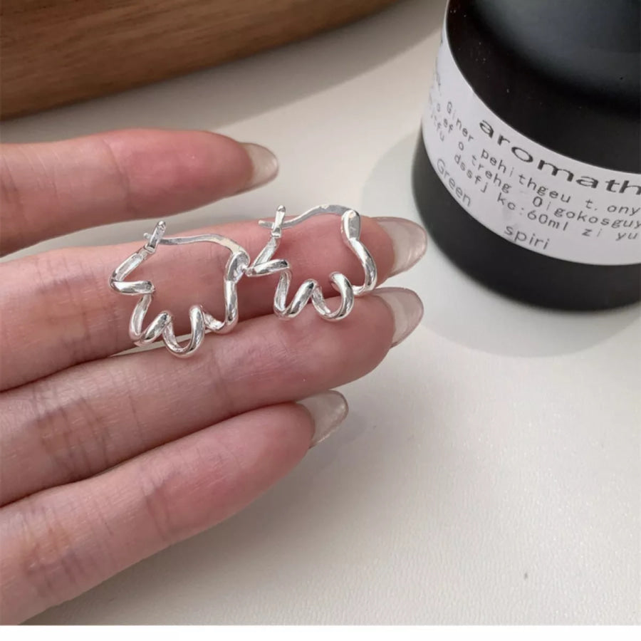 925 Sterling Silver Minimalist Earrings Silver / One Size Apparel and Accessories