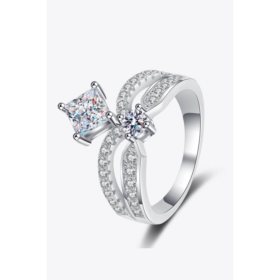 925 Sterling Silver Moissanite Crown Ring