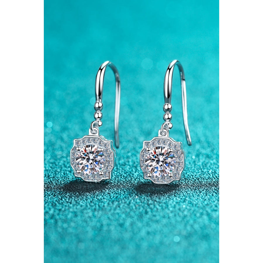 925 Sterling Silver Moissanite Hook Earrings Silver / One Size