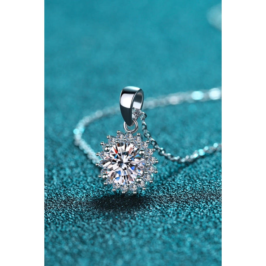 925 Sterling Silver Moissanite Pendant Necklace Silver / One Size