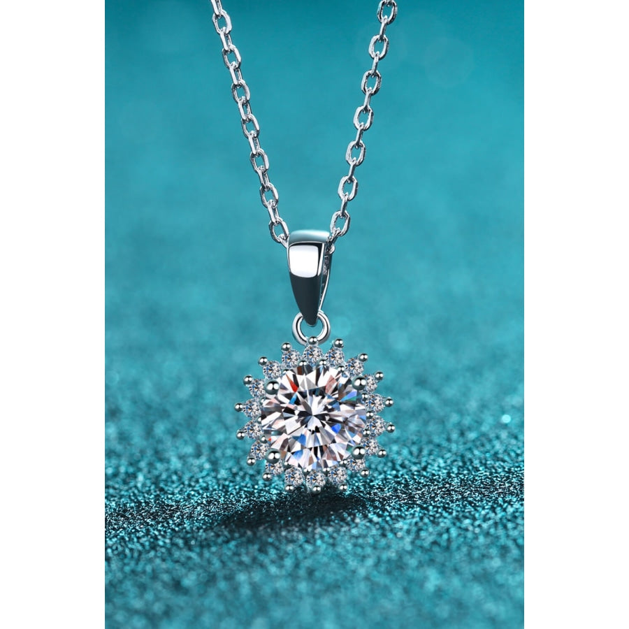 925 Sterling Silver Moissanite Pendant Necklace Silver / One Size