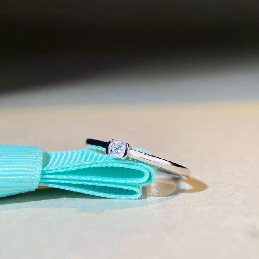 925 Sterling Silver Moissanite Ring Apparel and Accessories