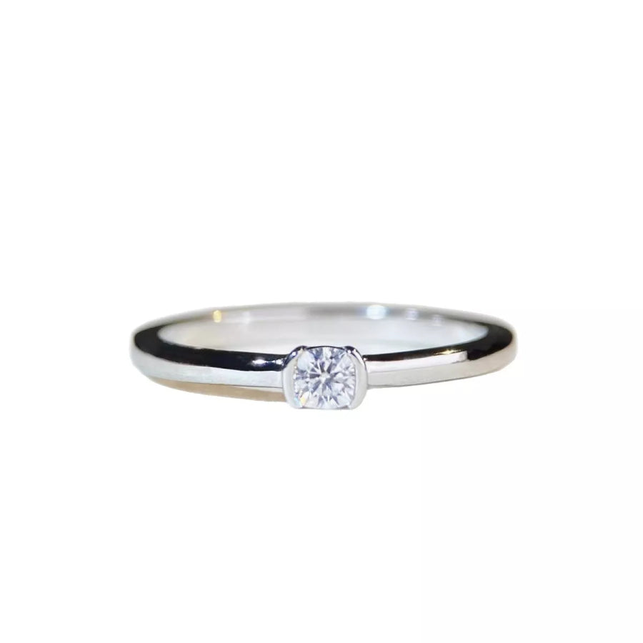 925 Sterling Silver Moissanite Ring Apparel and Accessories