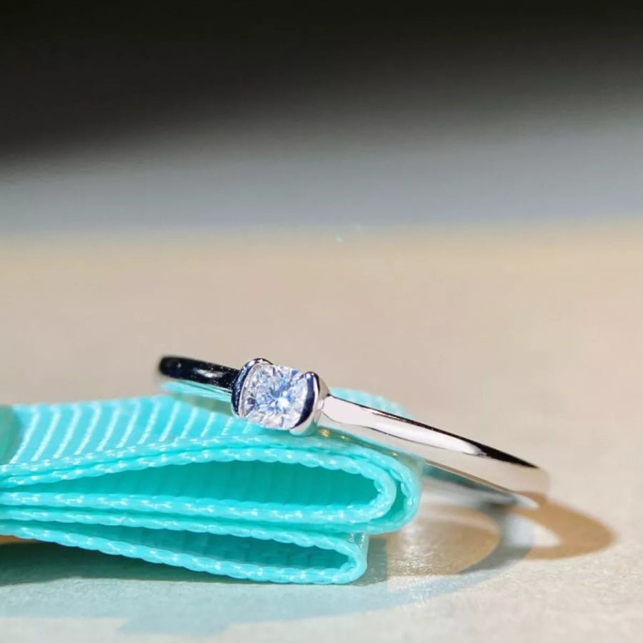 925 Sterling Silver Moissanite Ring Apparel and Accessories