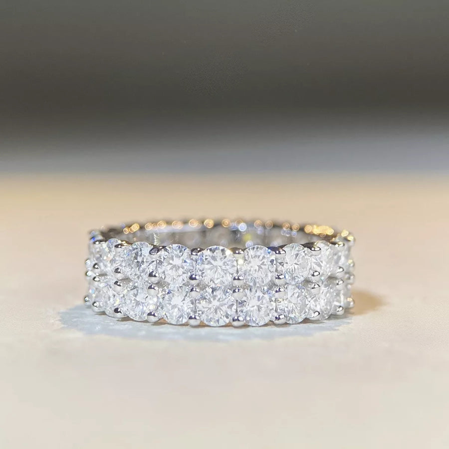 925 Sterling Silver Moissanite Ring Apparel and Accessories