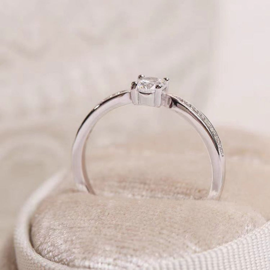 925 Sterling Silver Moissanite Ring Apparel and Accessories