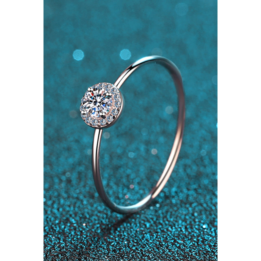 925 Sterling Silver Moissanite Ring Apparel and Accessories