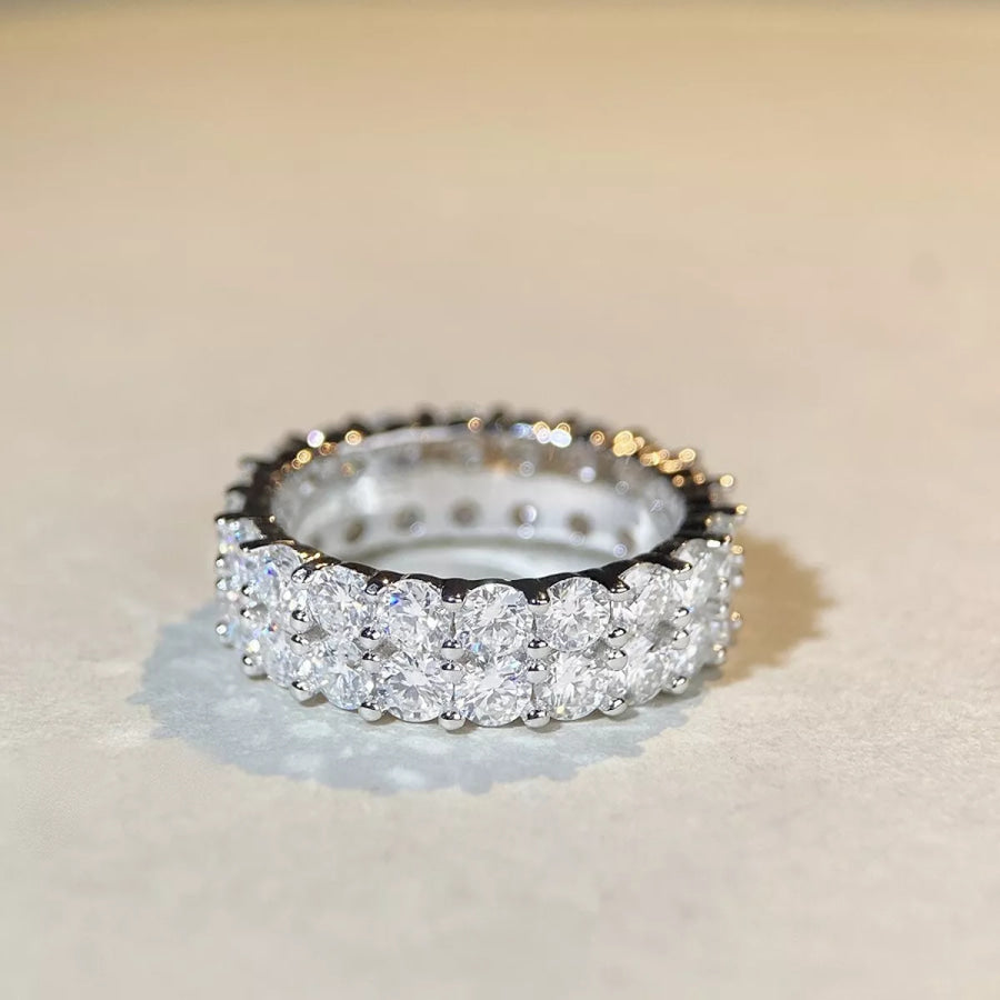 925 Sterling Silver Moissanite Ring Apparel and Accessories