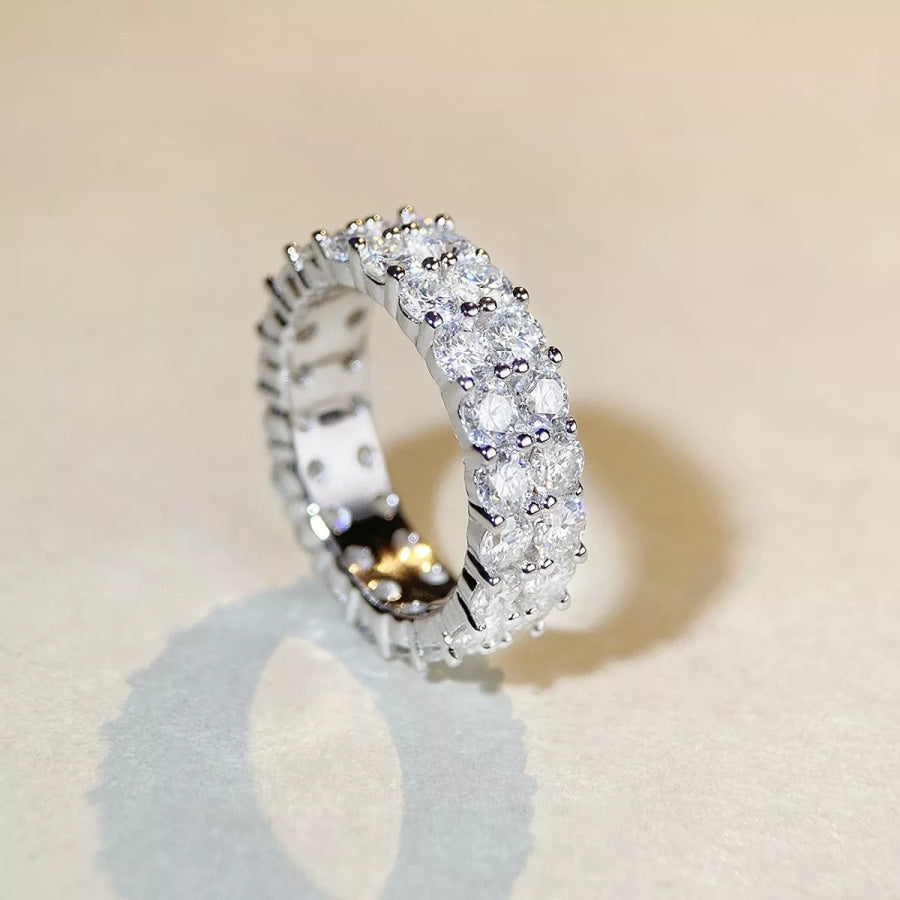 925 Sterling Silver Moissanite Ring Apparel and Accessories