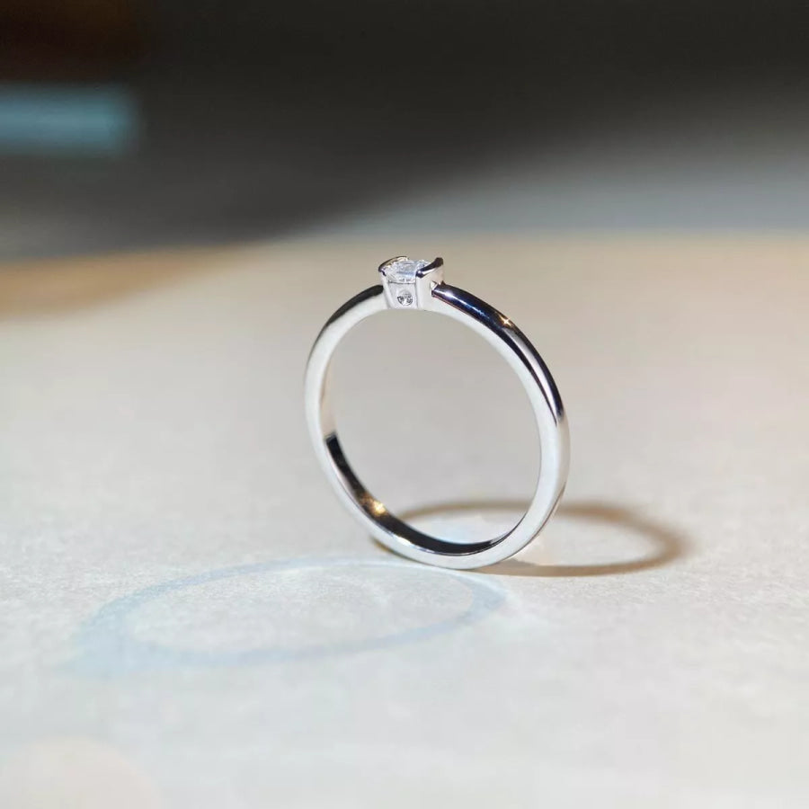 925 Sterling Silver Moissanite Ring Apparel and Accessories