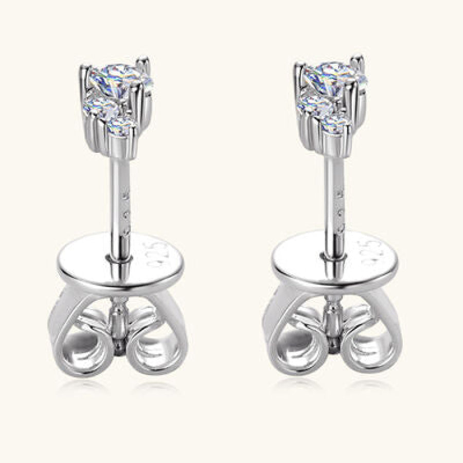 925 Sterling Silver Moissanite Stud Earrings Apparel and Accessories