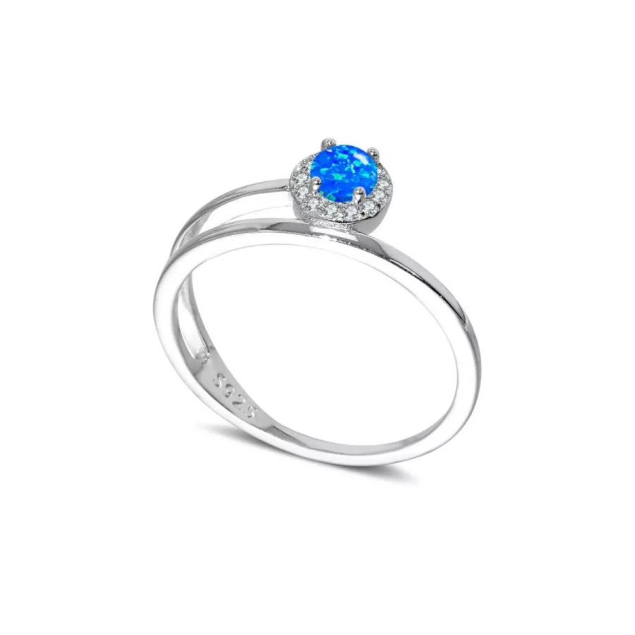 925 Sterling Silver Opal Ring Apparel and Accessories