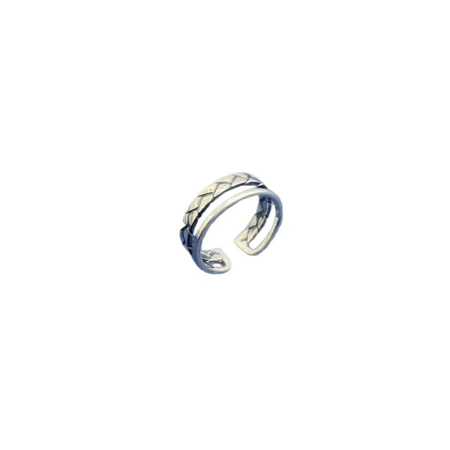 925 Sterling Silver Open Cuff Ring Silver / One Size Apparel and Accessories