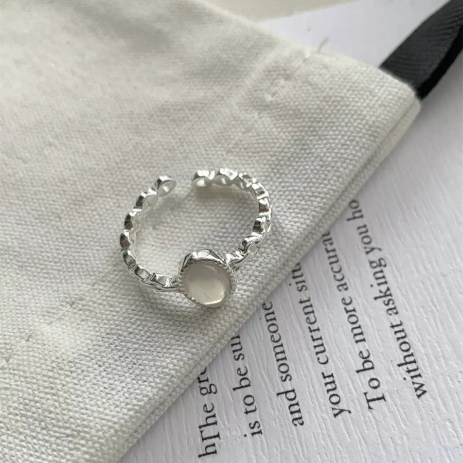 925 Sterling Silver Open Ring Silver / One Size Apparel and Accessories