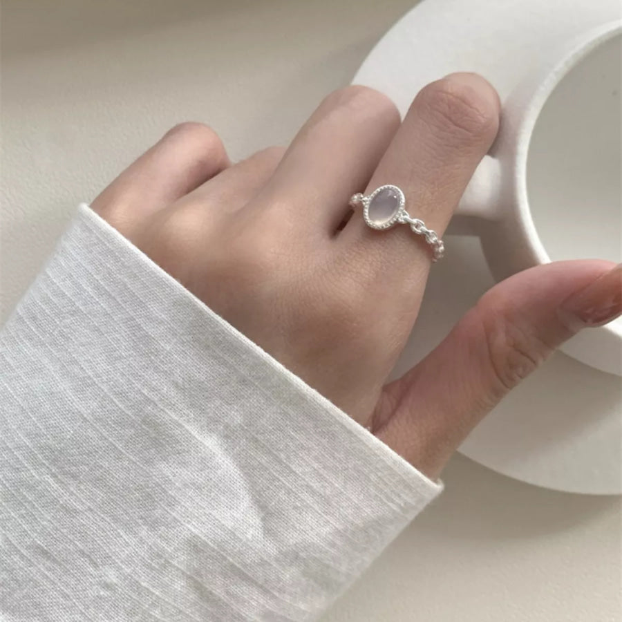 925 Sterling Silver Open Ring Silver / One Size Apparel and Accessories
