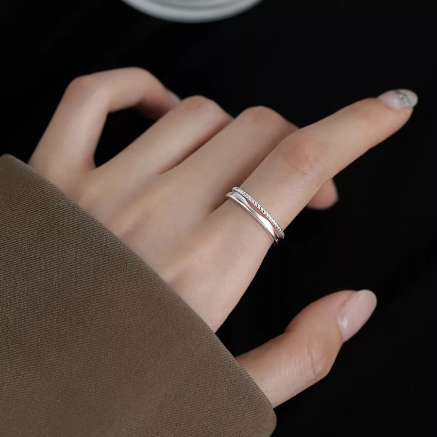 925 Sterling Silver Open Ring Silver / One Size Apparel and Accessories