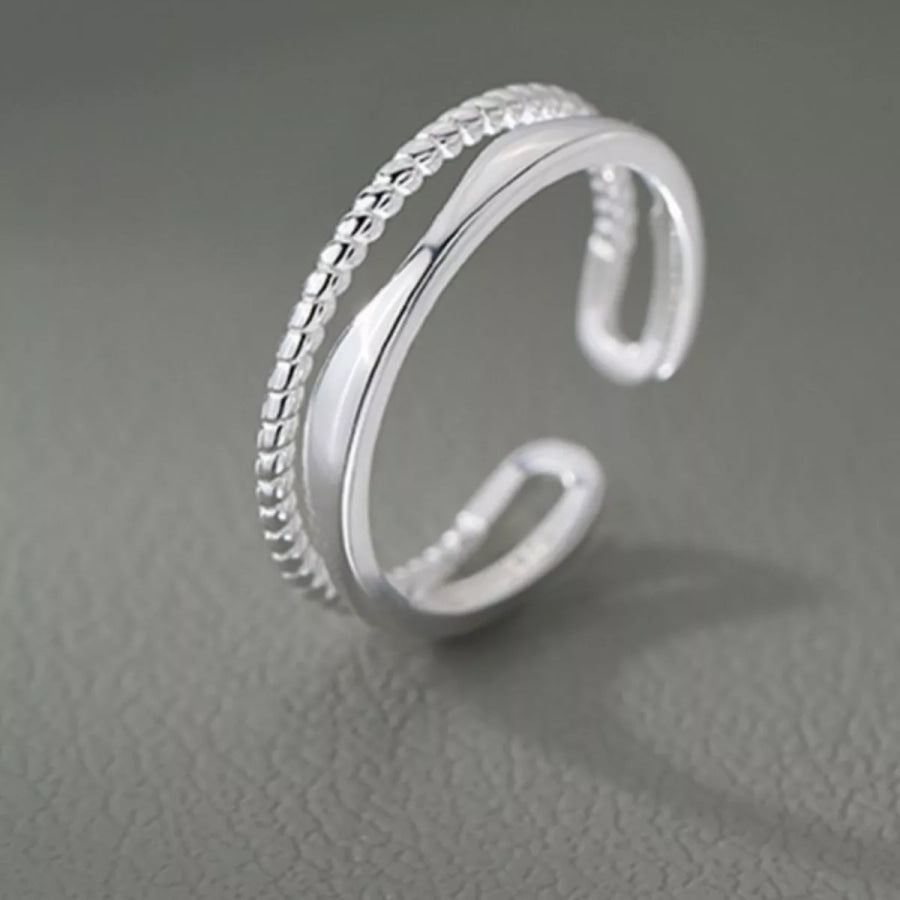 925 Sterling Silver Open Ring Silver / One Size Apparel and Accessories