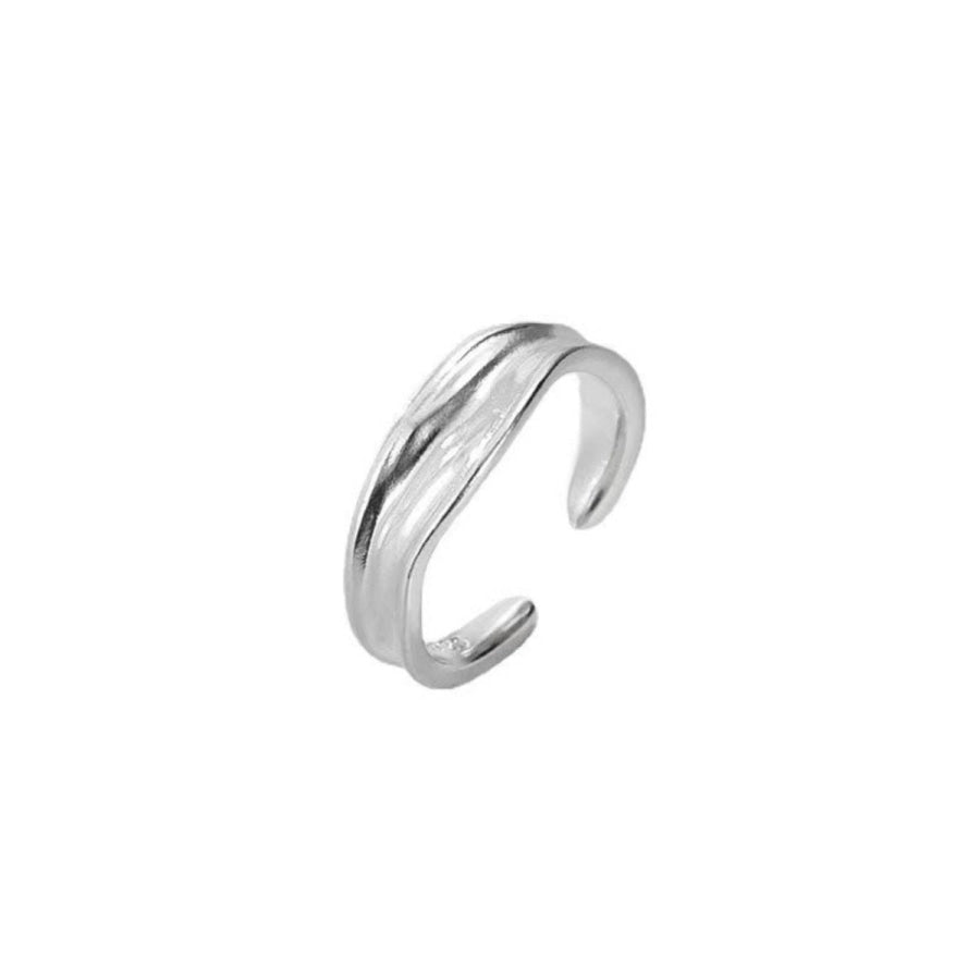 925 Sterling Silver Open Ring Silver / One Size Apparel and Accessories