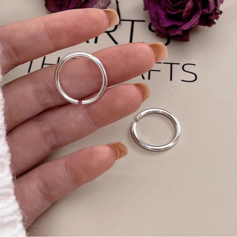 925 Sterling Silver Open Ring Silver / One Size Apparel and Accessories