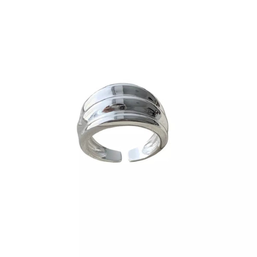 925 Sterling Silver Open Ring Silver / One Size Apparel and Accessories