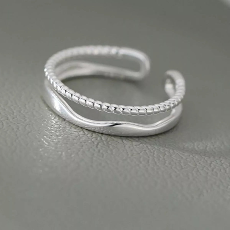 925 Sterling Silver Open Ring Silver / One Size Apparel and Accessories