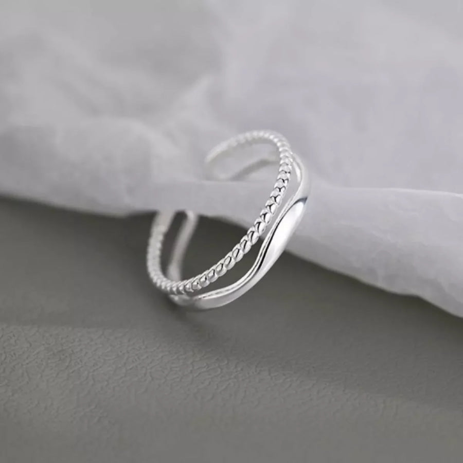 925 Sterling Silver Open Ring Silver / One Size Apparel and Accessories