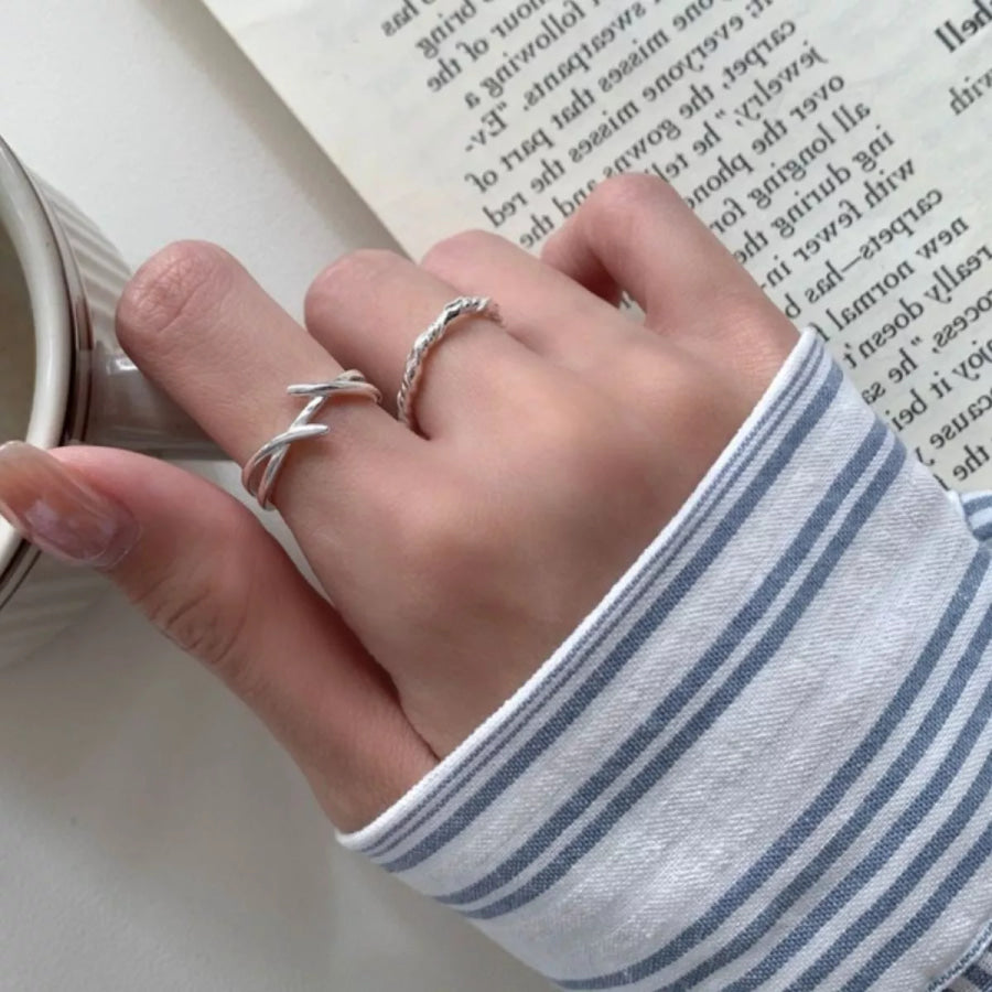 925 Sterling Silver Open Ring Silver / One Size Apparel and Accessories