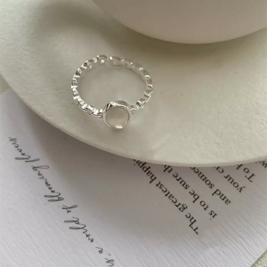 925 Sterling Silver Open Ring Silver / One Size Apparel and Accessories