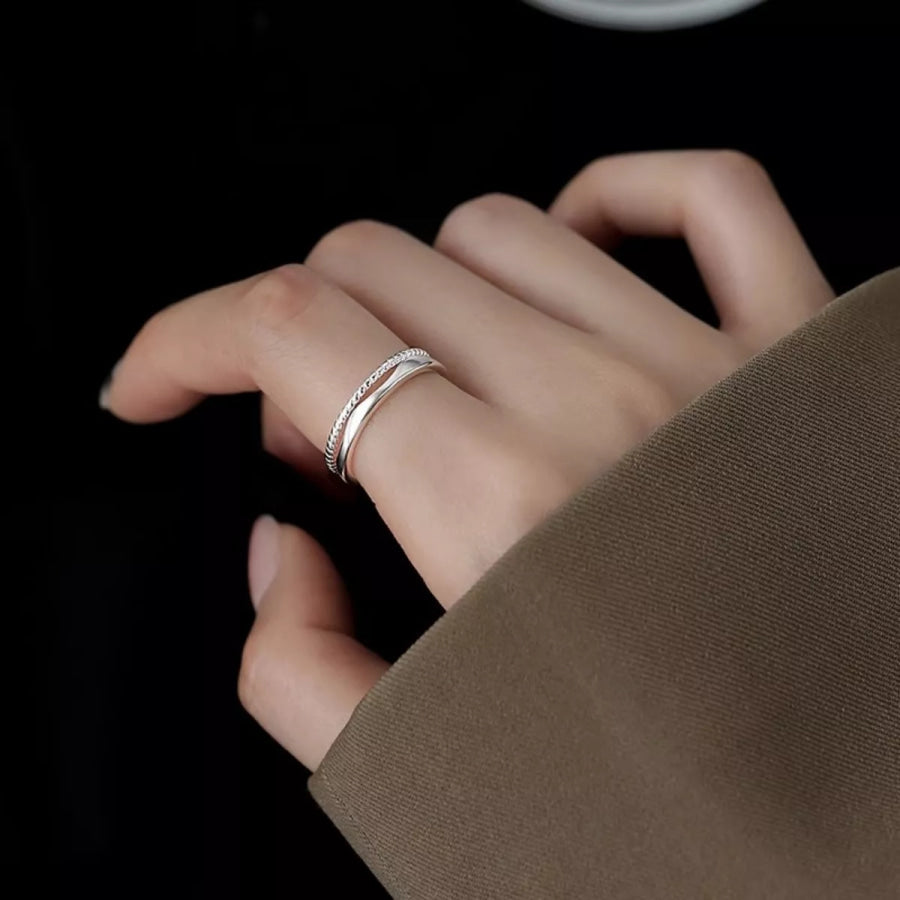 925 Sterling Silver Open Ring Silver / One Size Apparel and Accessories