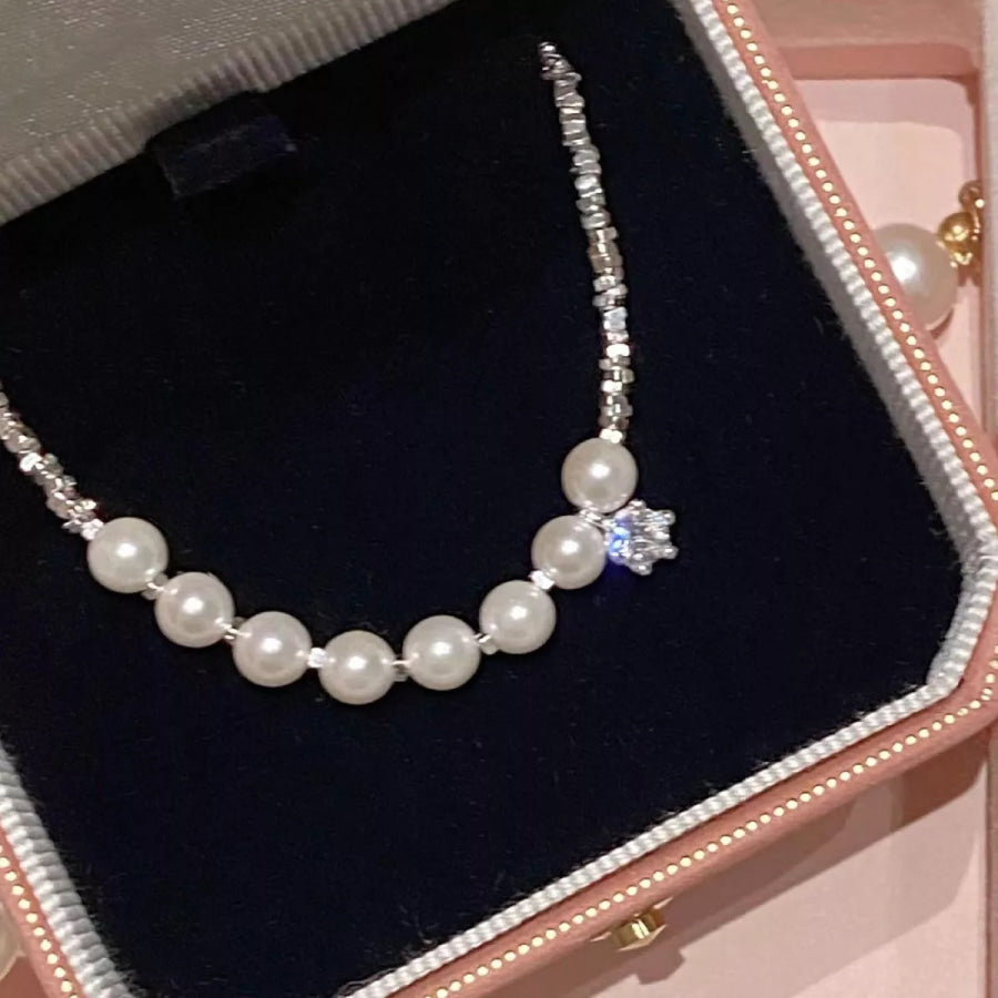 925 Sterling Silver Pearl Bracelet Silver / One Size Apparel and Accessories