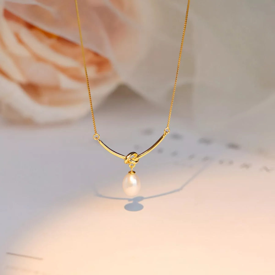 925 Sterling Silver Pearl Necklace Apparel and Accessories